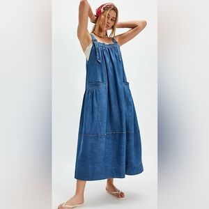 Free People Machu Barrel Midi Dress Size Large Boho